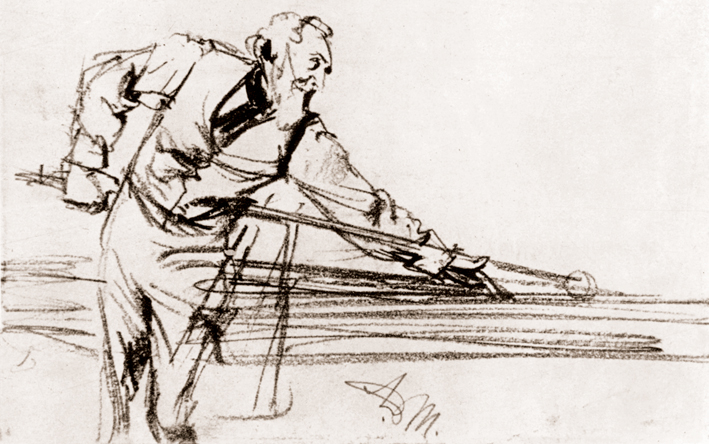  Adolpyh Von Menzel —— 打台球的男人